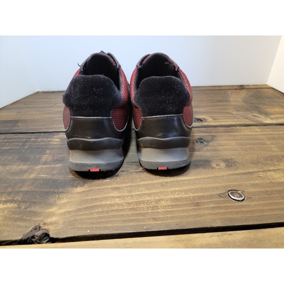 Prada Women Black Suede Red Mesh Sneakers Size 7 (37) Trainers Tennis Shoes - Picture 11 of 11